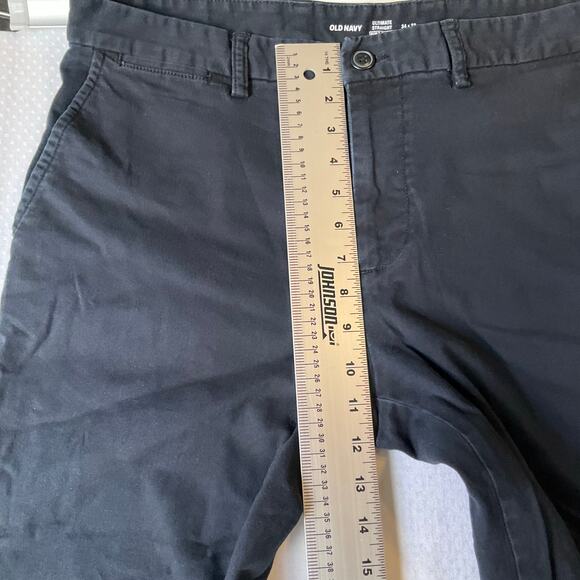 Old Navy Men Khaki Pants size 34x32 Black Mid Rise Straight Leg - Picture 5 of 11